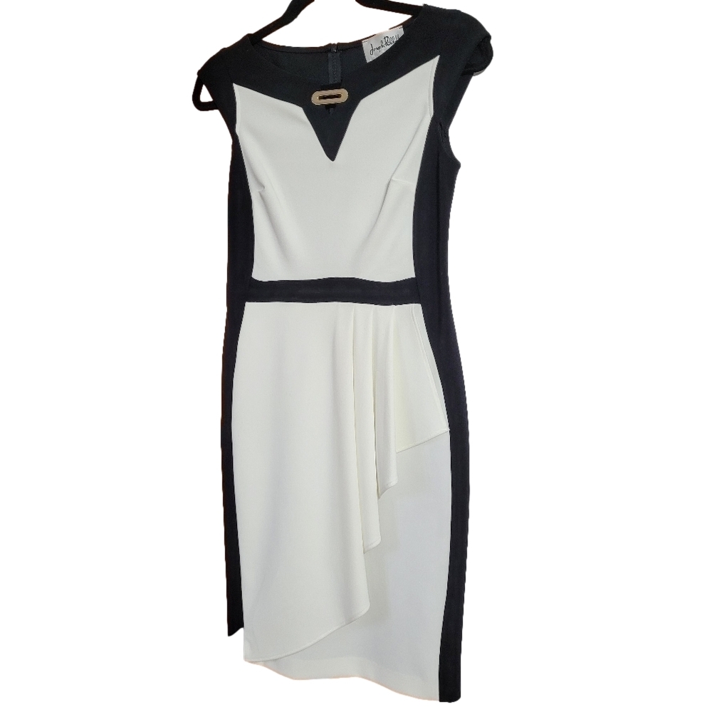 Joseph Ribkoff Dress size 4 black and white formal fitted midi pencil skirt - Picture 5 of 16